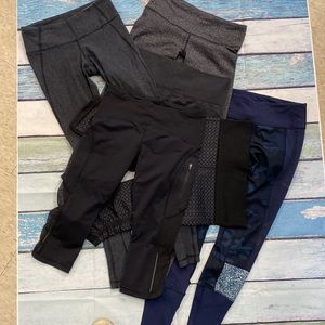 Collection/Lot of 6 pairs Lululemon leggings and Capris